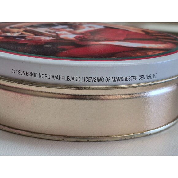 Vintage 1996 Santa Claus Christmas Tin By Ernie Norcia/Applejack Licensing - Picture 2 of 6